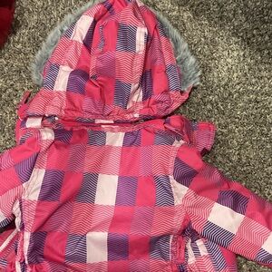 Weatherproof Kids Pink and Purple Patterned Puffer Jacket